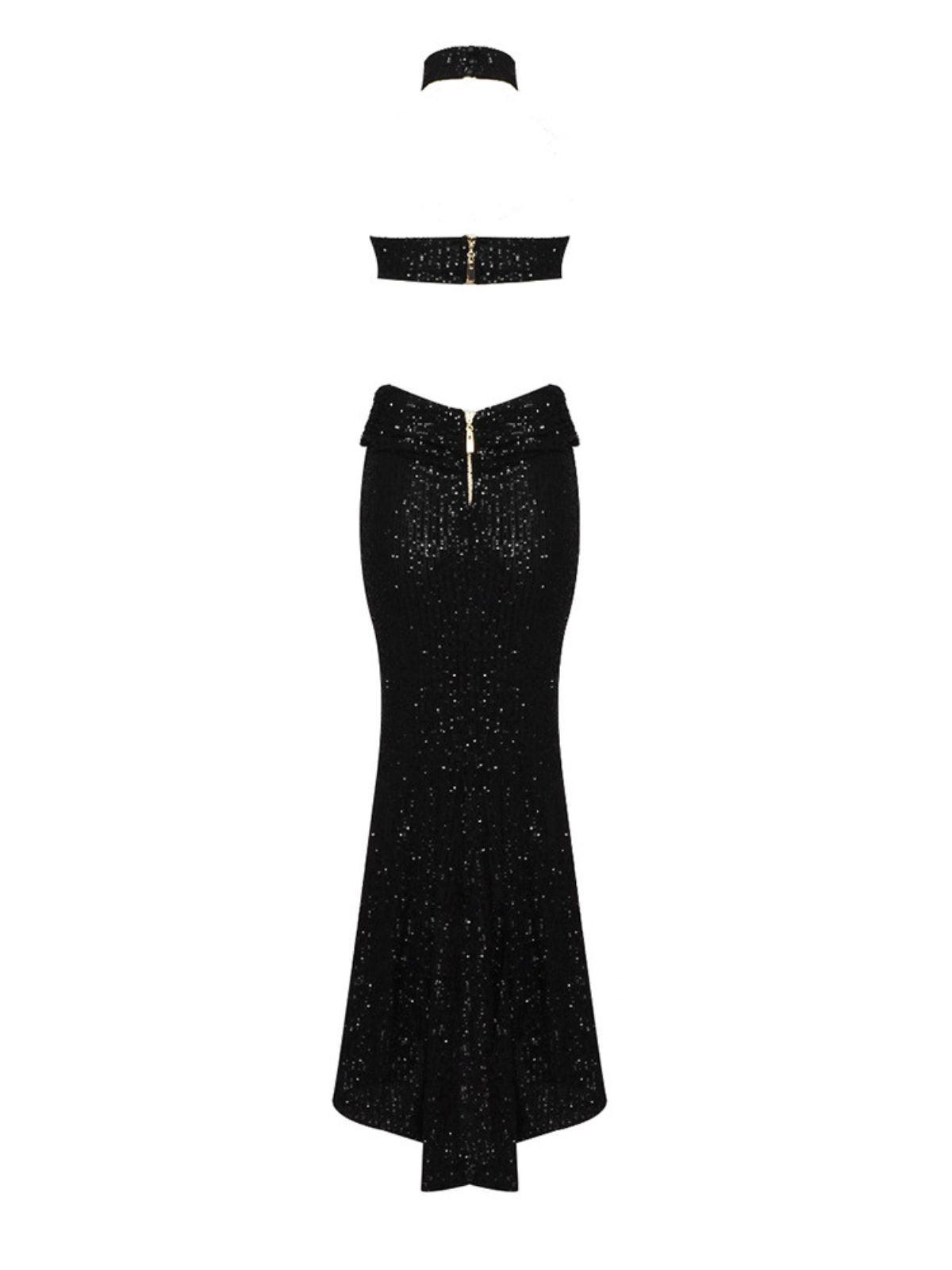 Becca Halterneck Sequin Maxi Dress