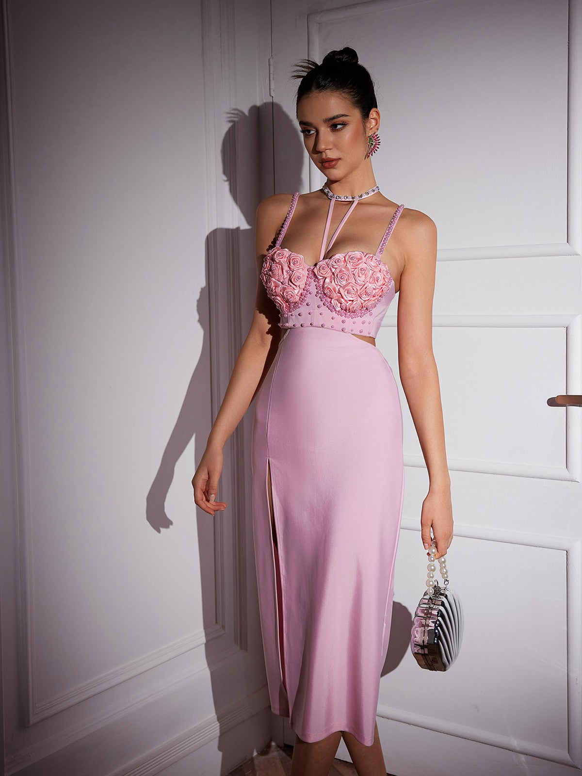 Bevverly Flower Pearl Skirt Set