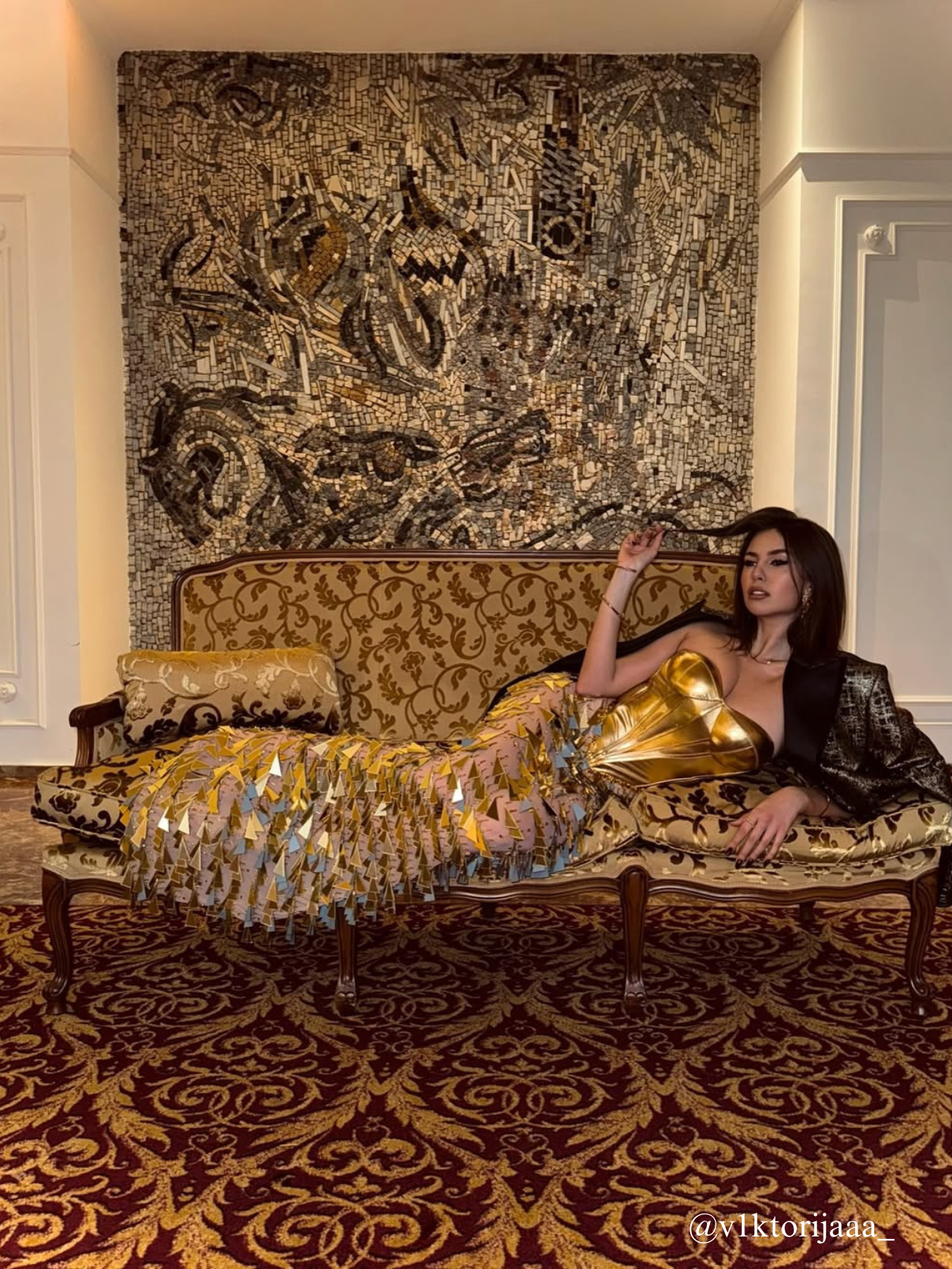 Buck Corset Acrylic Fringe Maxi Dress