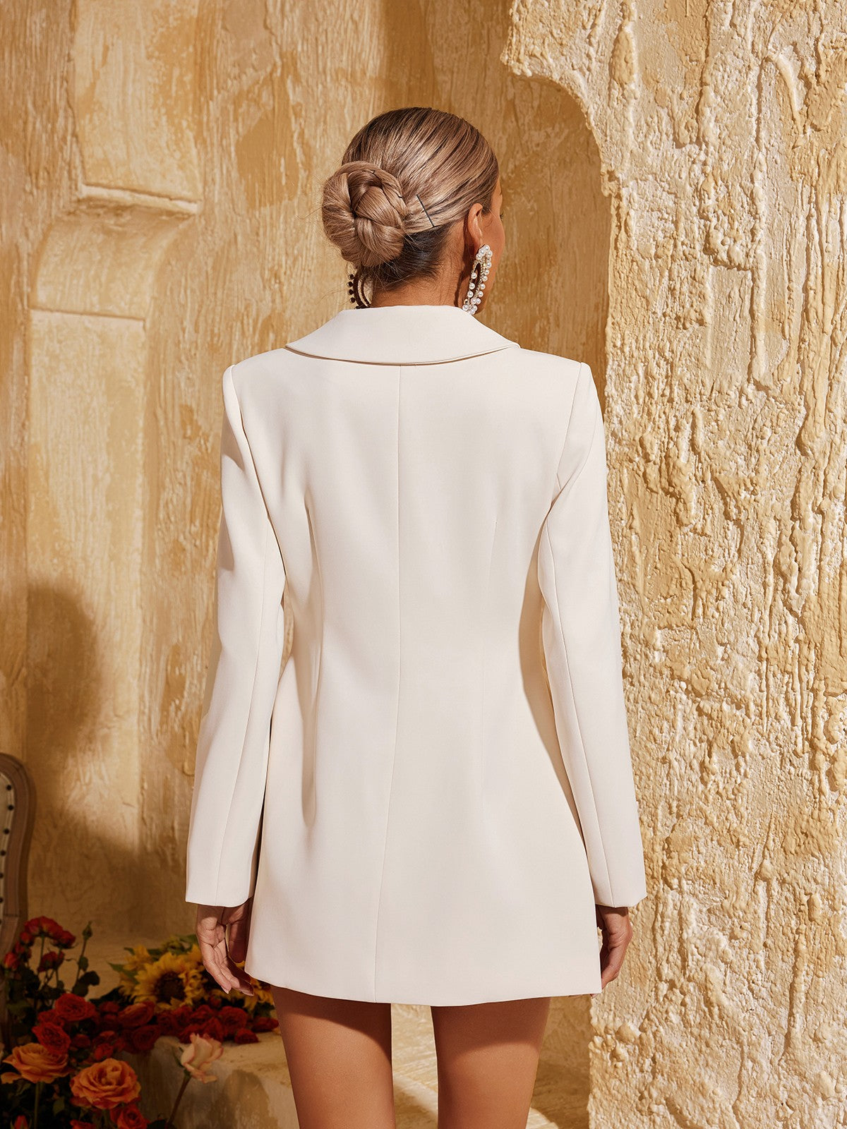 Caelthar Long Sleeve Button Up Flower Blazer