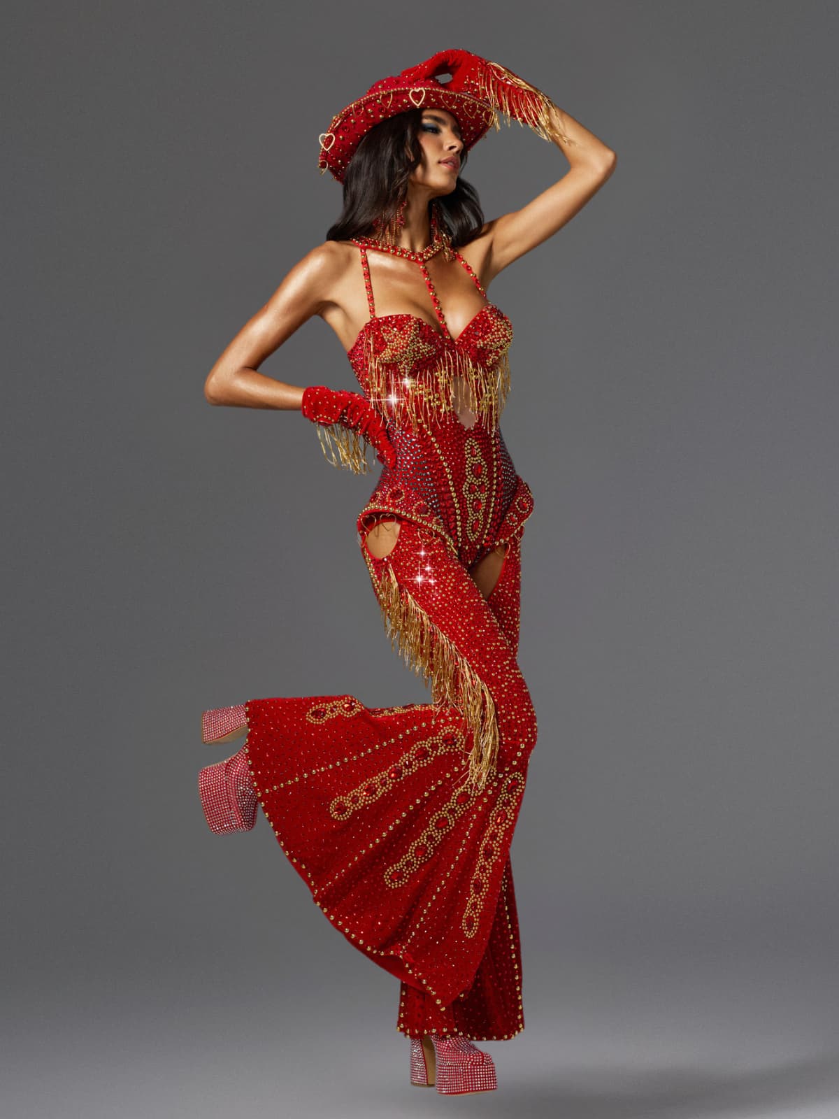 Cazriel Halterneck Rhinestone Festival Outfit