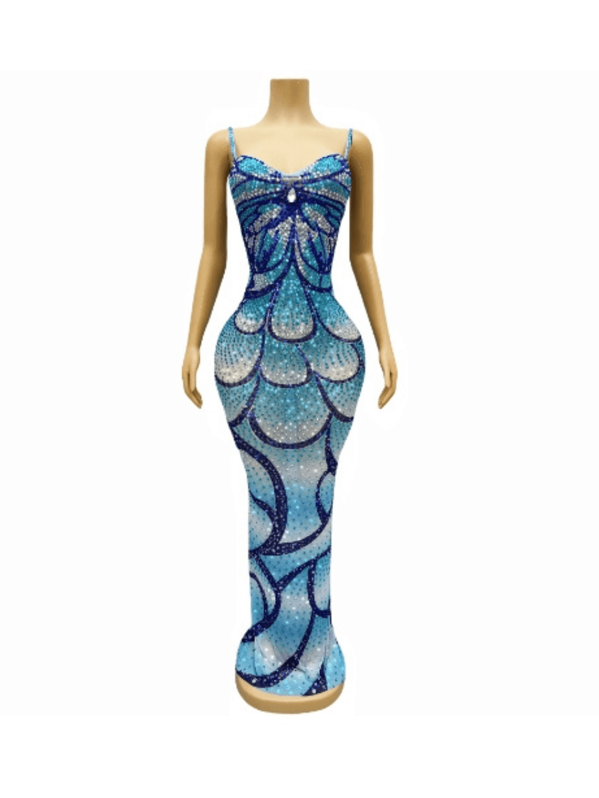 Croía Spaghetti Print Crystal Maxi Dress
