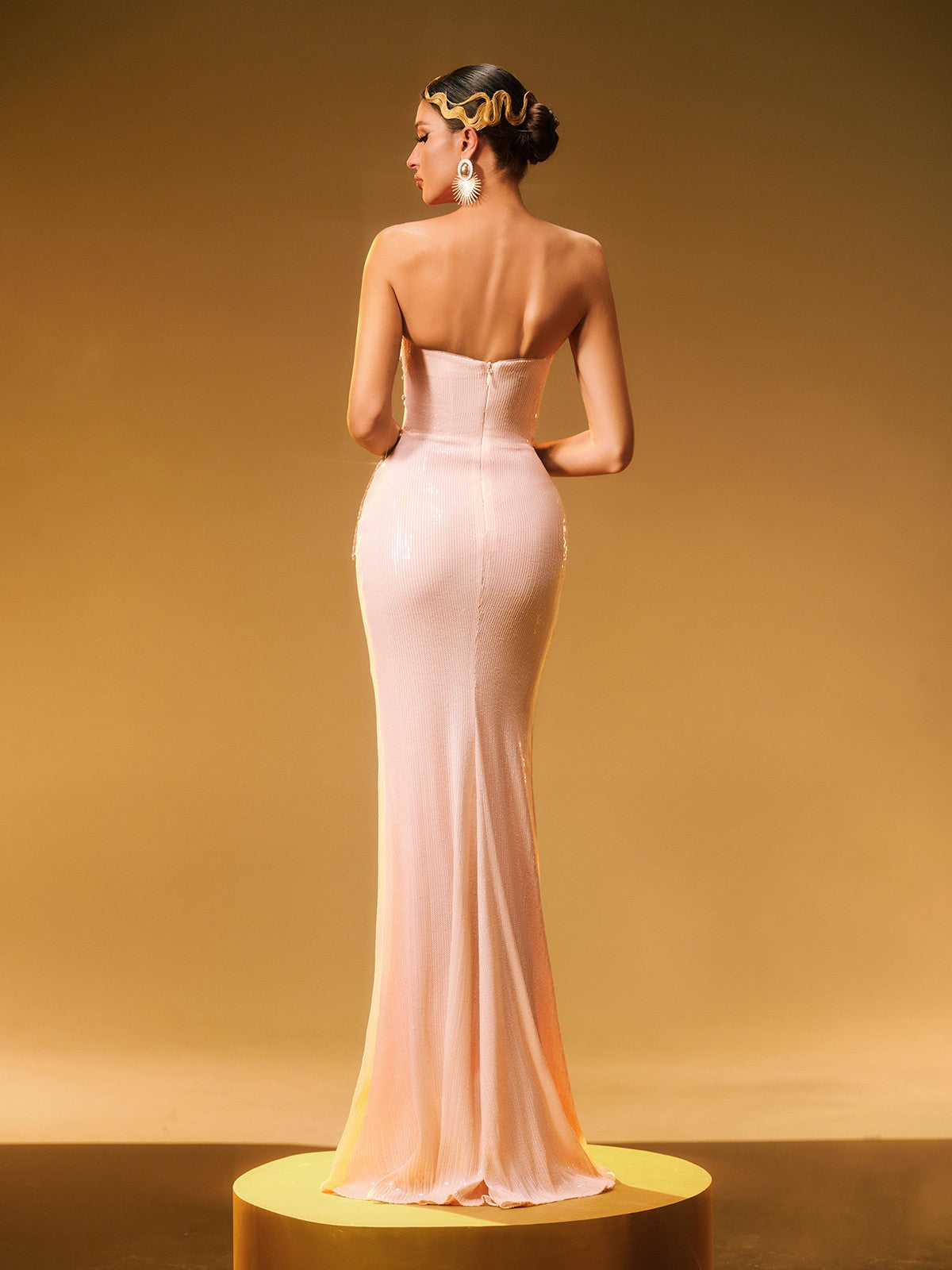 Cryos Strapless Sequin Maxi Dress