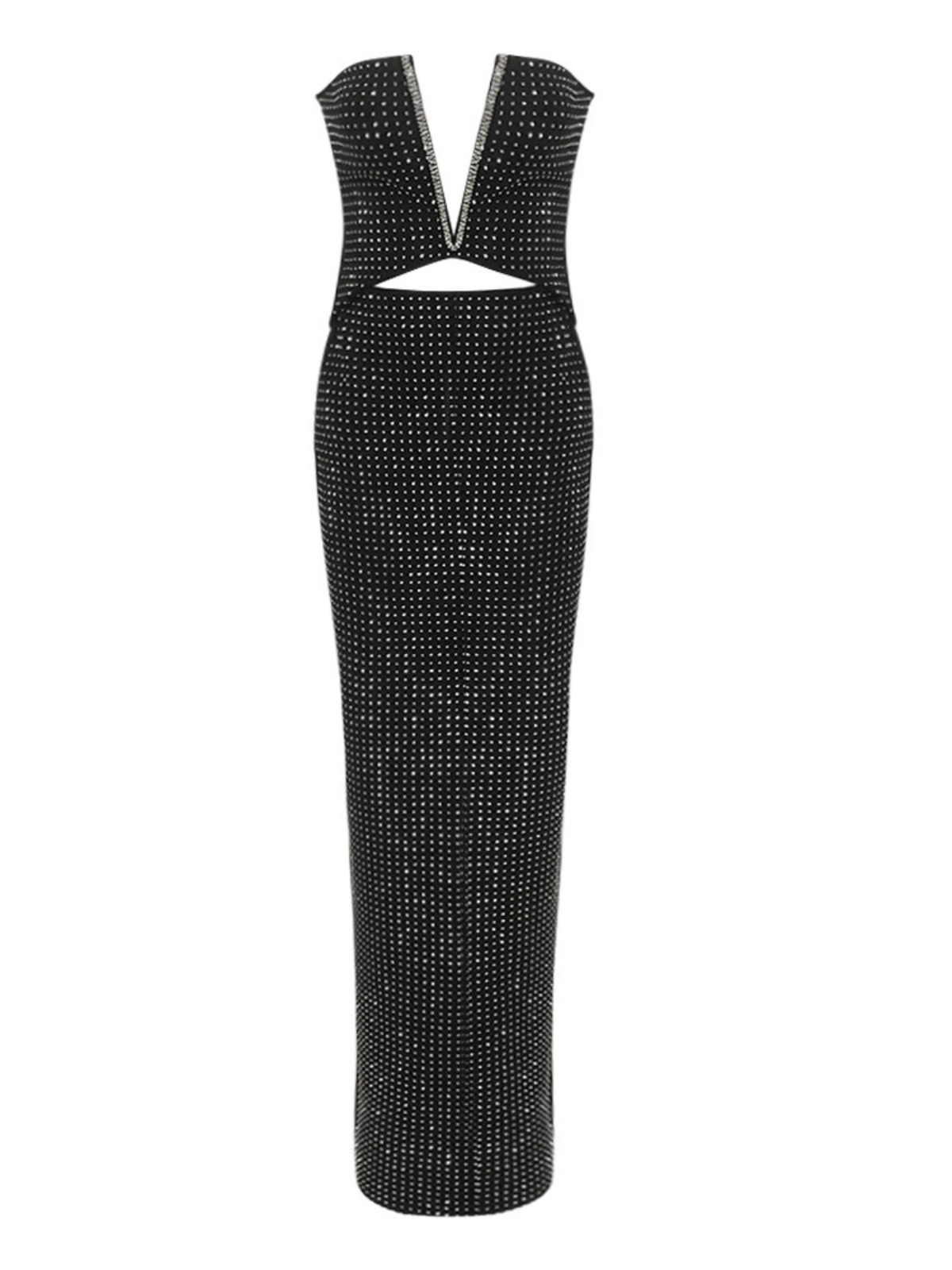 Daisuke Strapless Crystal Bandage Maxi Dress