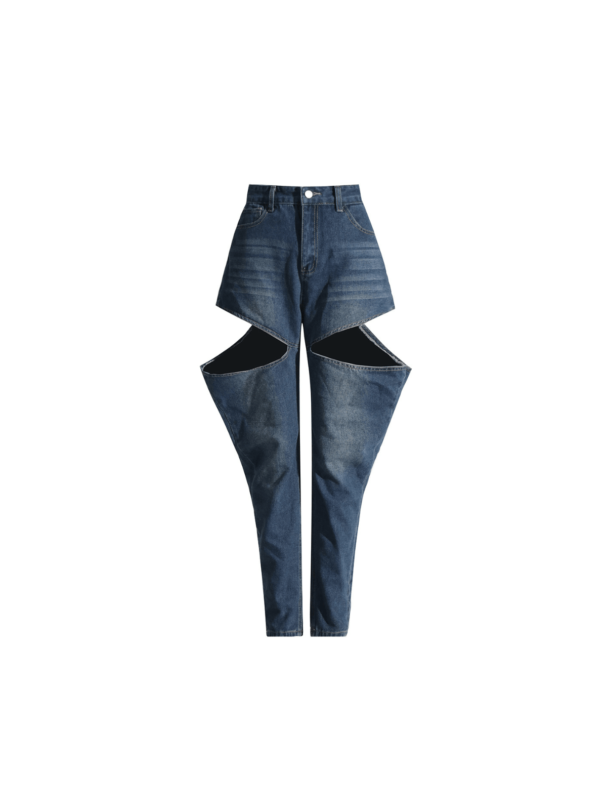 Hephzibah Button Cutout Denim Pants Set