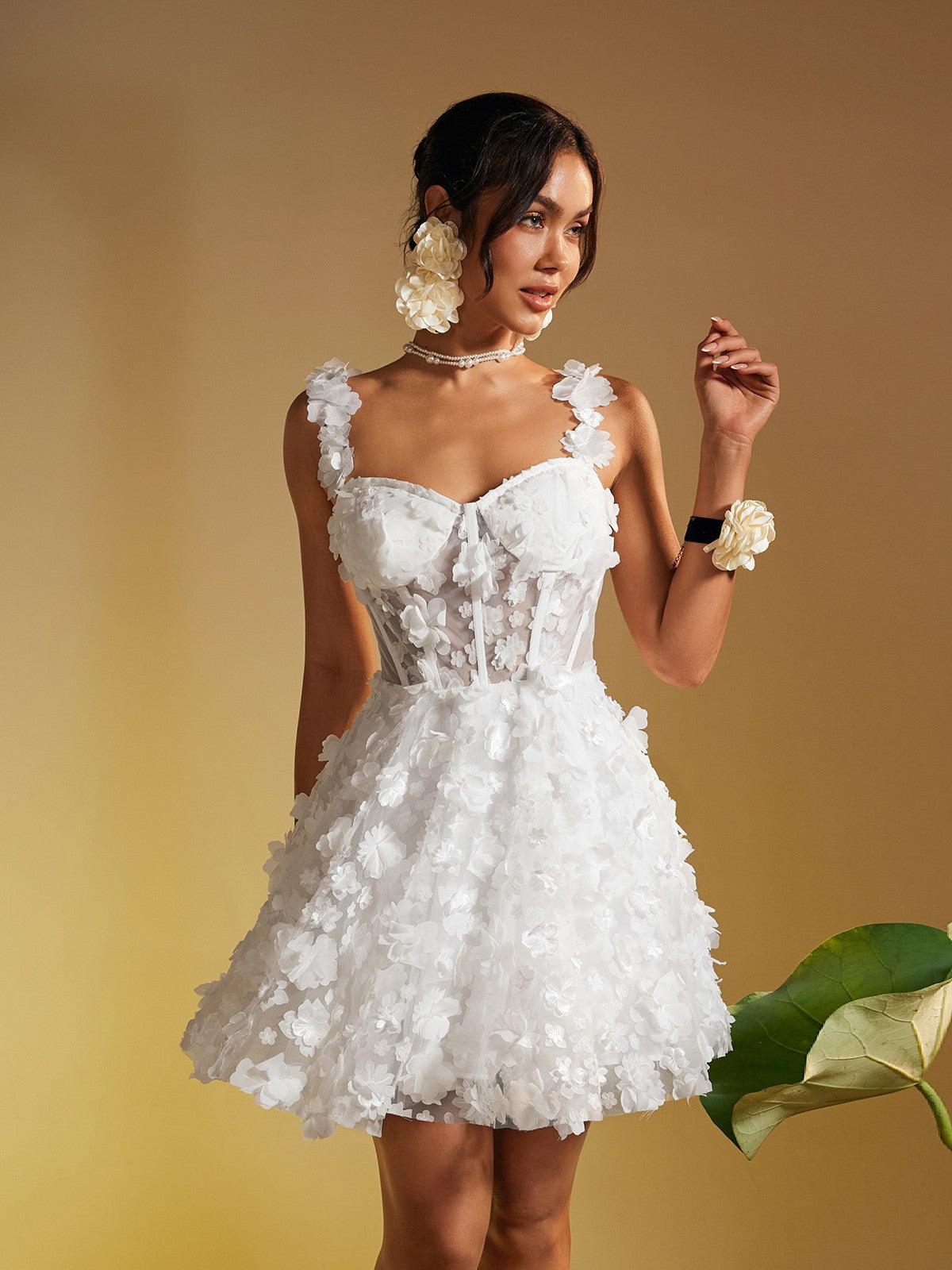 Magni Spaghetti Flower Mini Dress