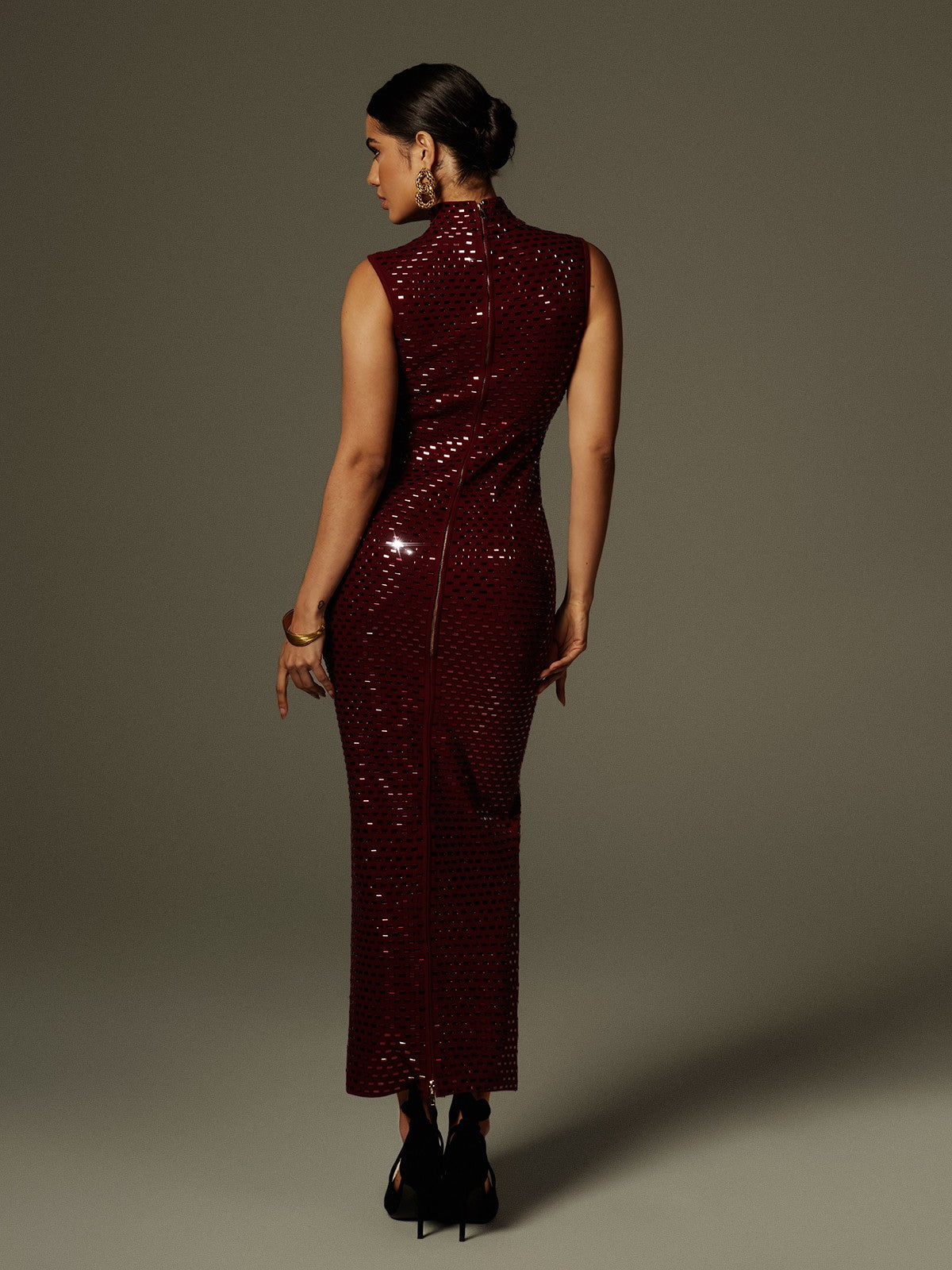 Marius Sleeveless Rhinestone Maxi Dress