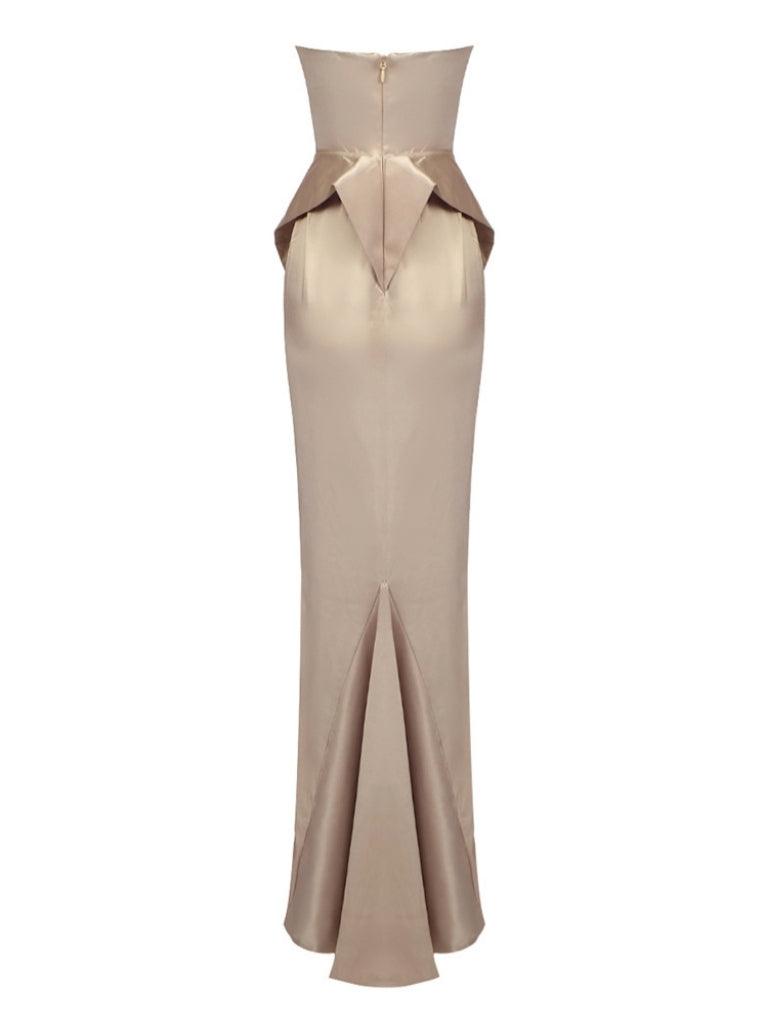 Maxima Strapless Satin Maxi Dress