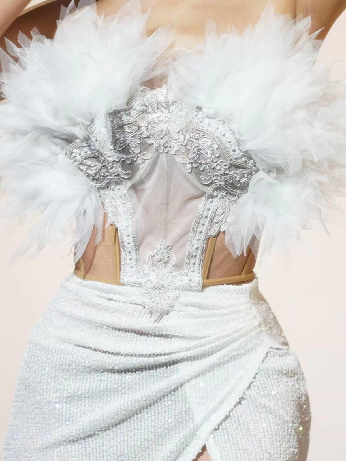 Myziak Embroidered Ruched Skirt Set