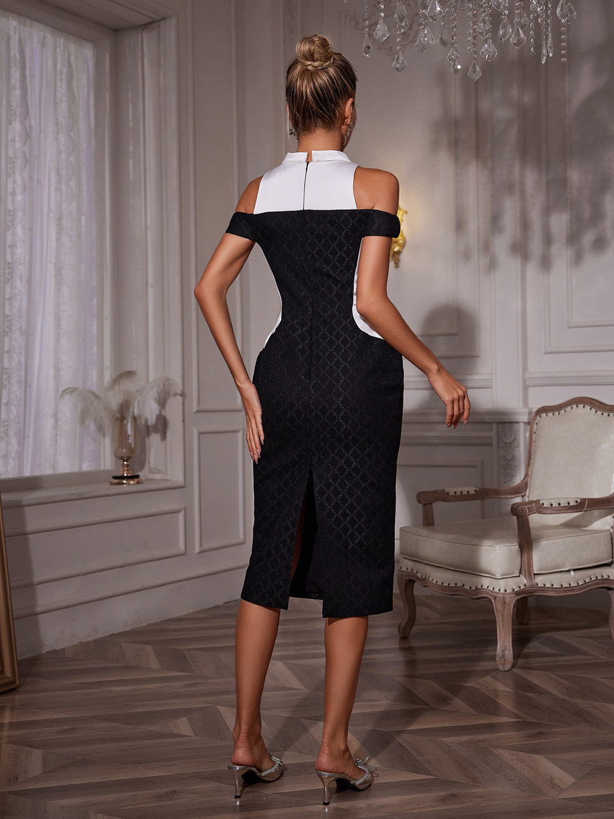 Neelam Folded Collar Midi Dress