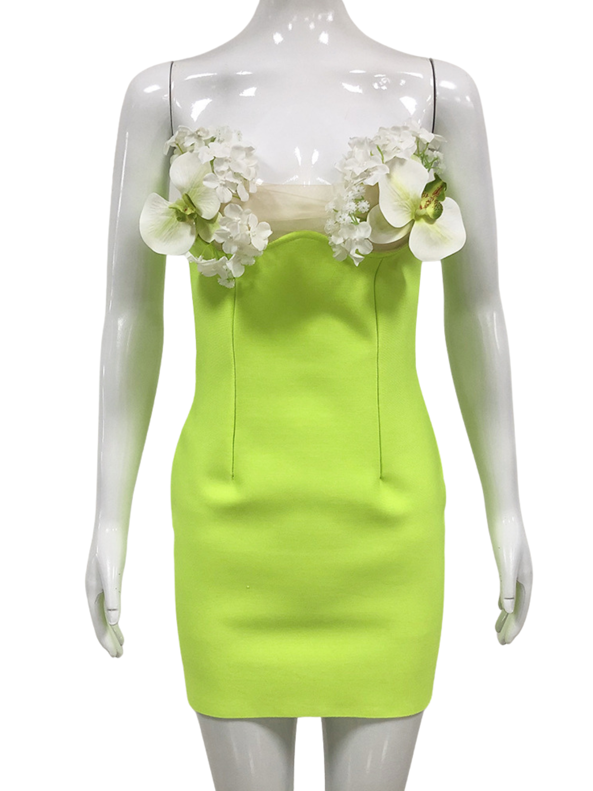 Rajiv Strapless Flower Bandage Mini Dress