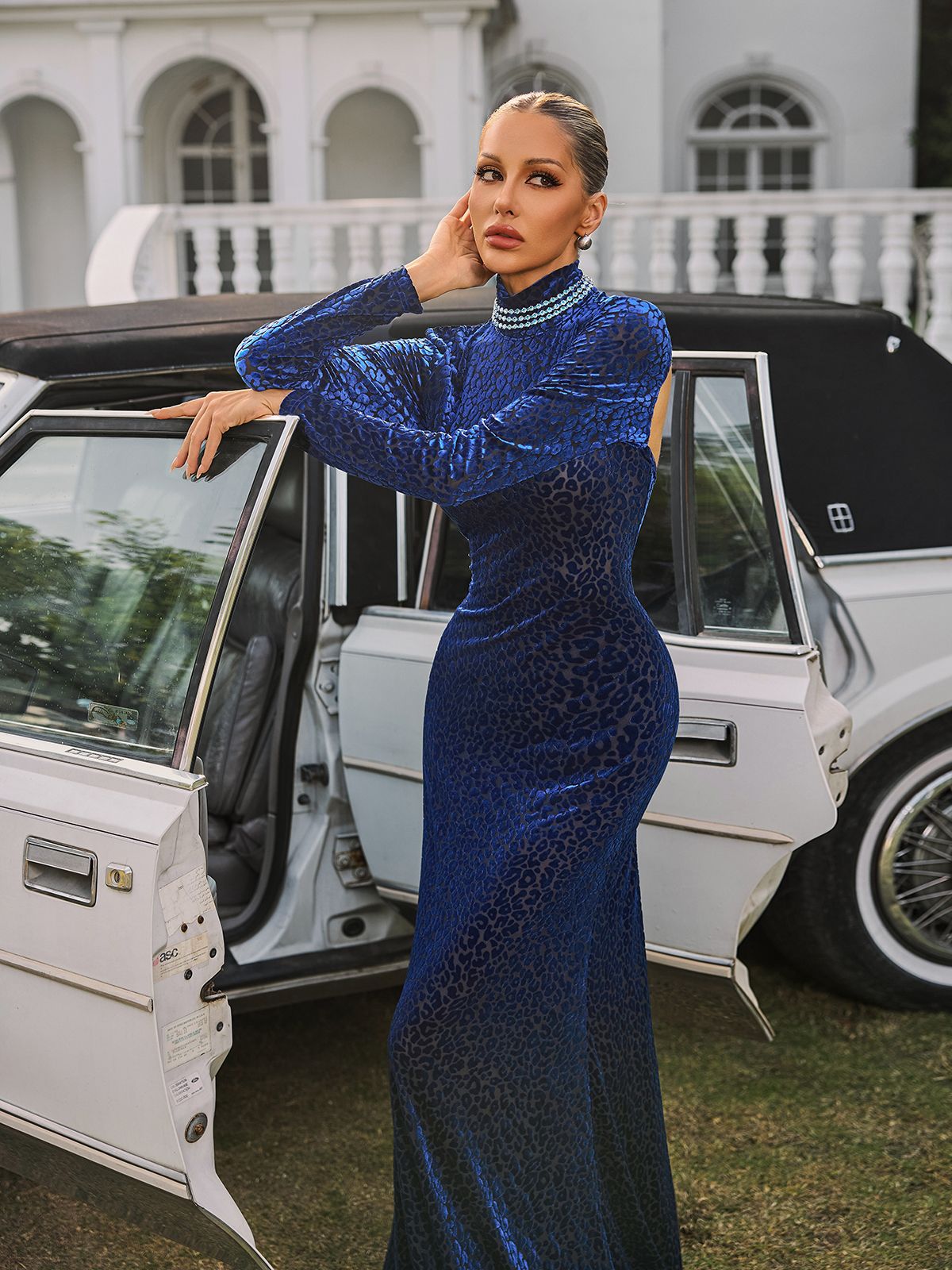 Ravella Backless Leopard Maxi Dress