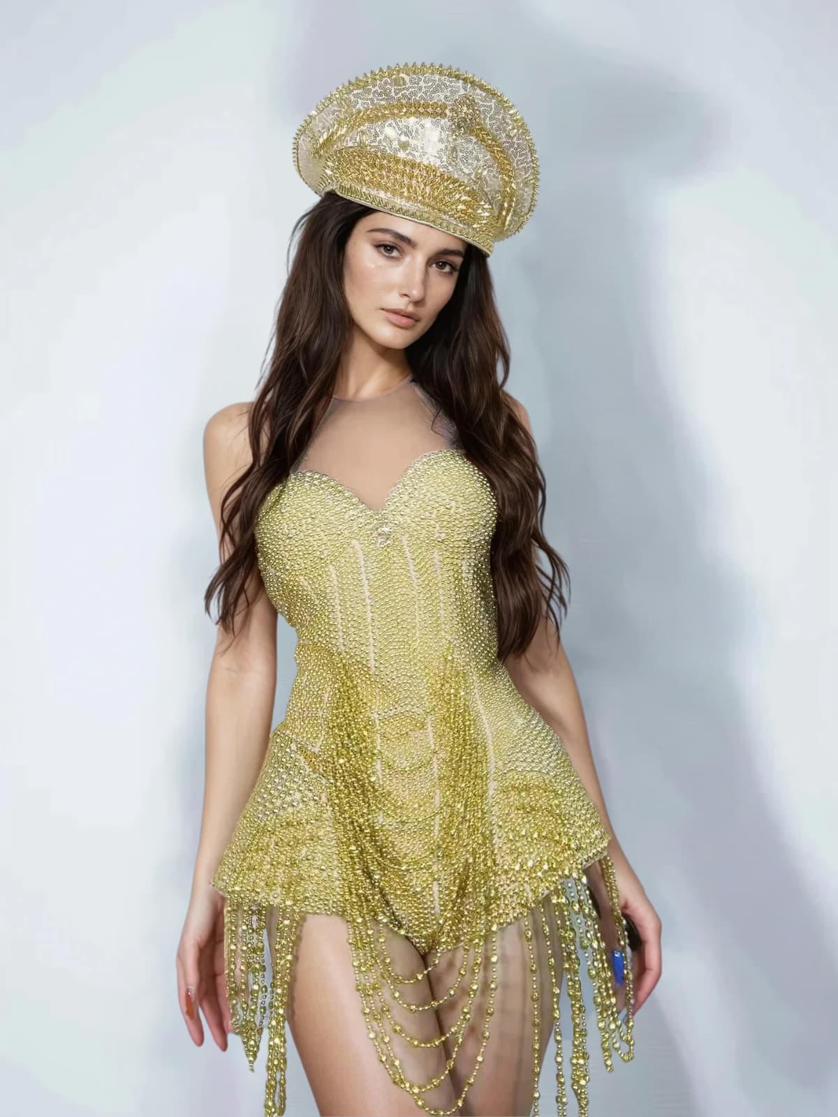 Ryxandria Halterneck Embellished Beaded Romper
