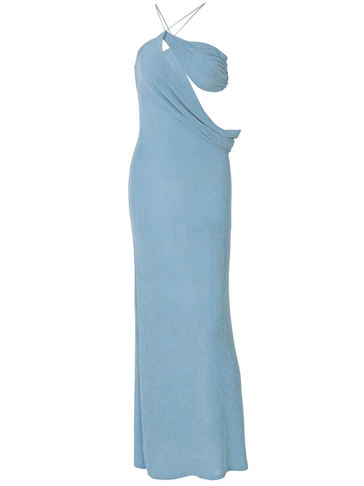 Saelvyn Halterneck Cutout Lace Up Maxi Dress