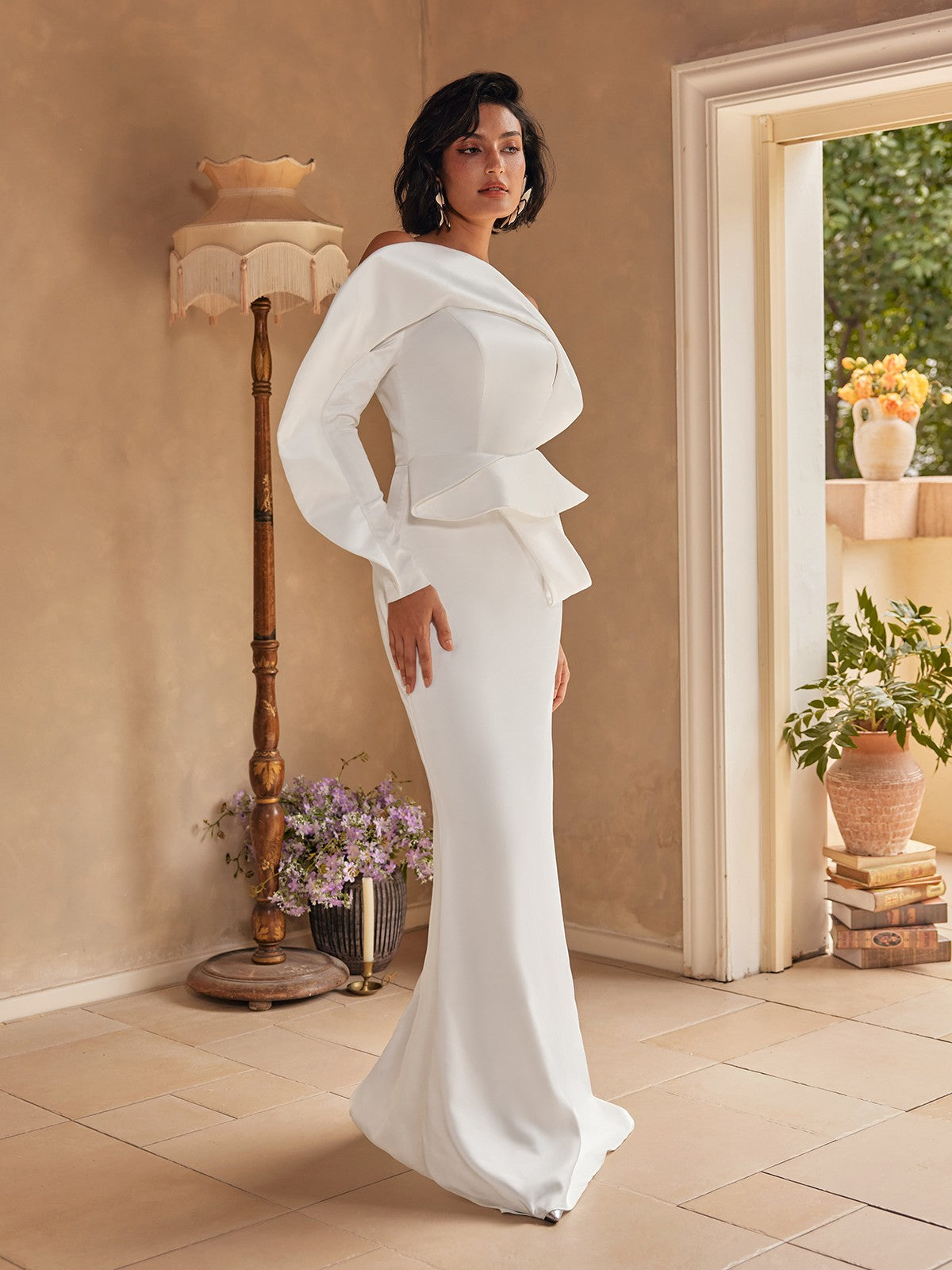 Sylwia One Shoulder Satin Maxi Dress