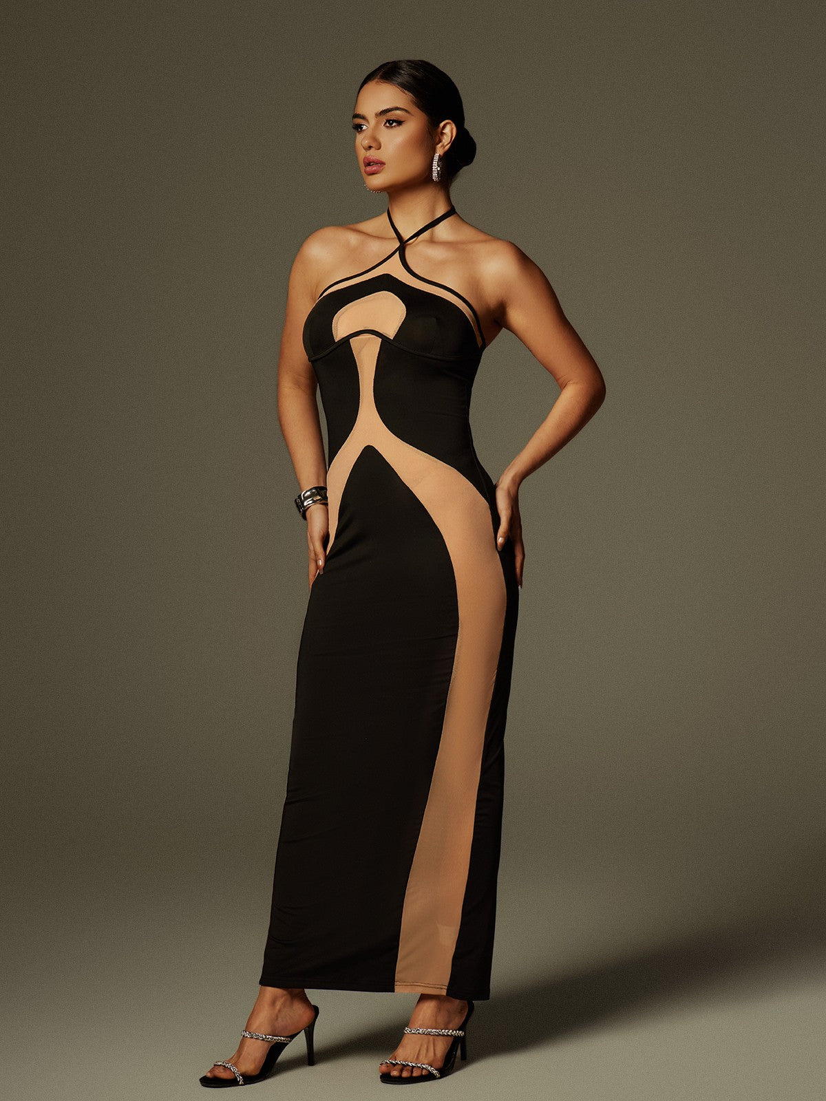 Thaliacea Halterneck Maxi Dress