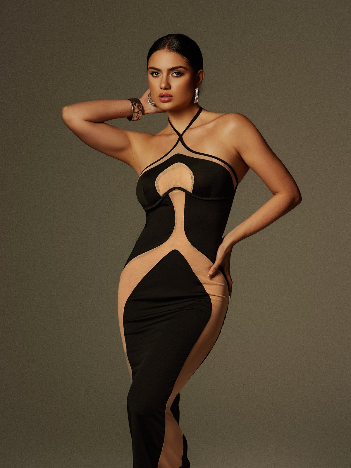 Thaliacea Halterneck Maxi Dress