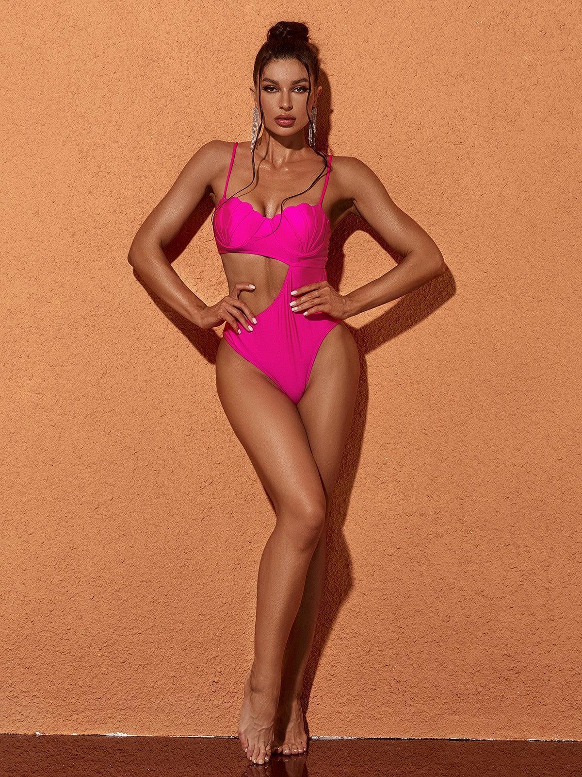 Codi Cutout One Piece Swimsuit In Hot Pink