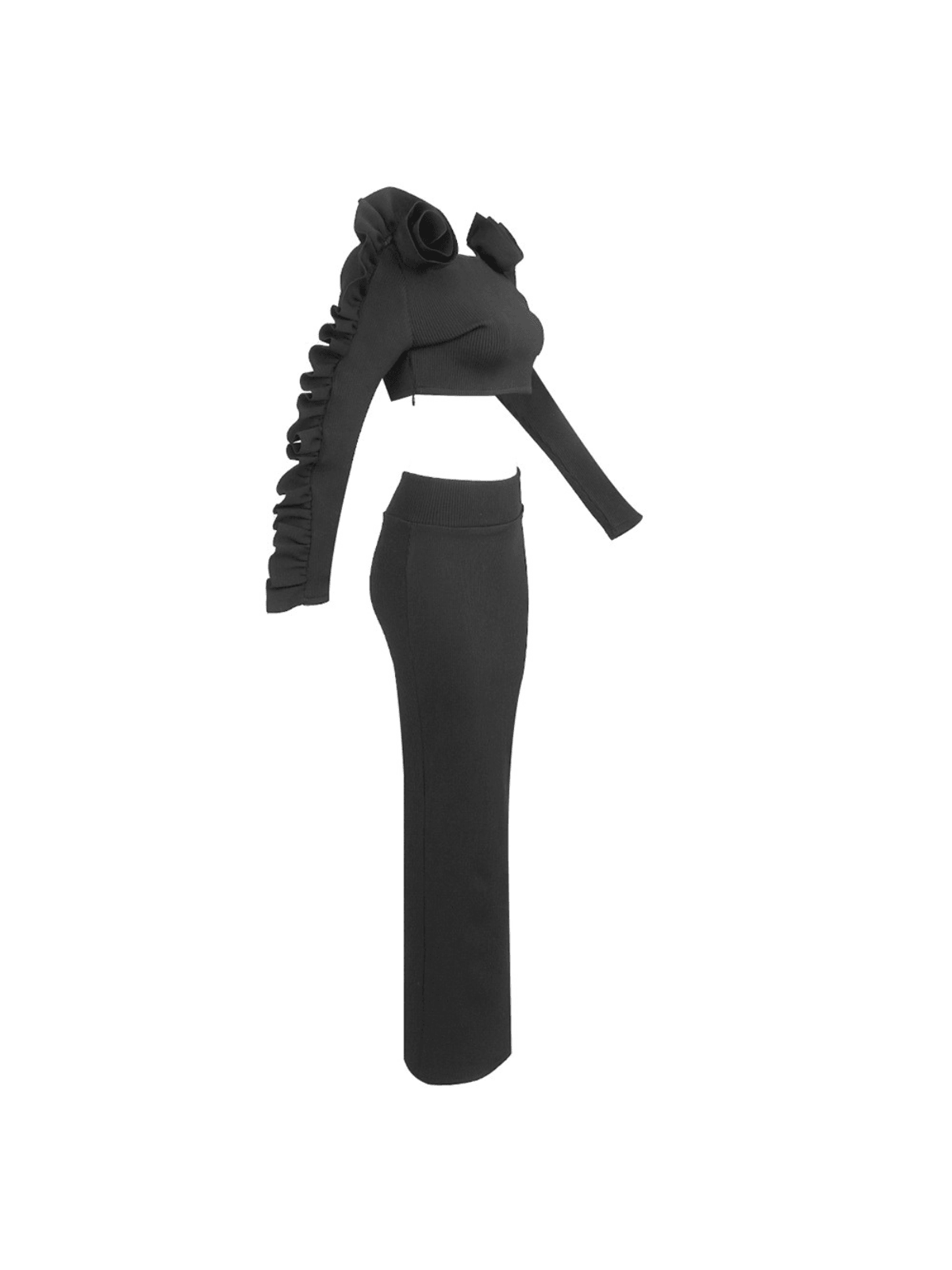 Eduardo Long Sleeve Flower Skirt Set