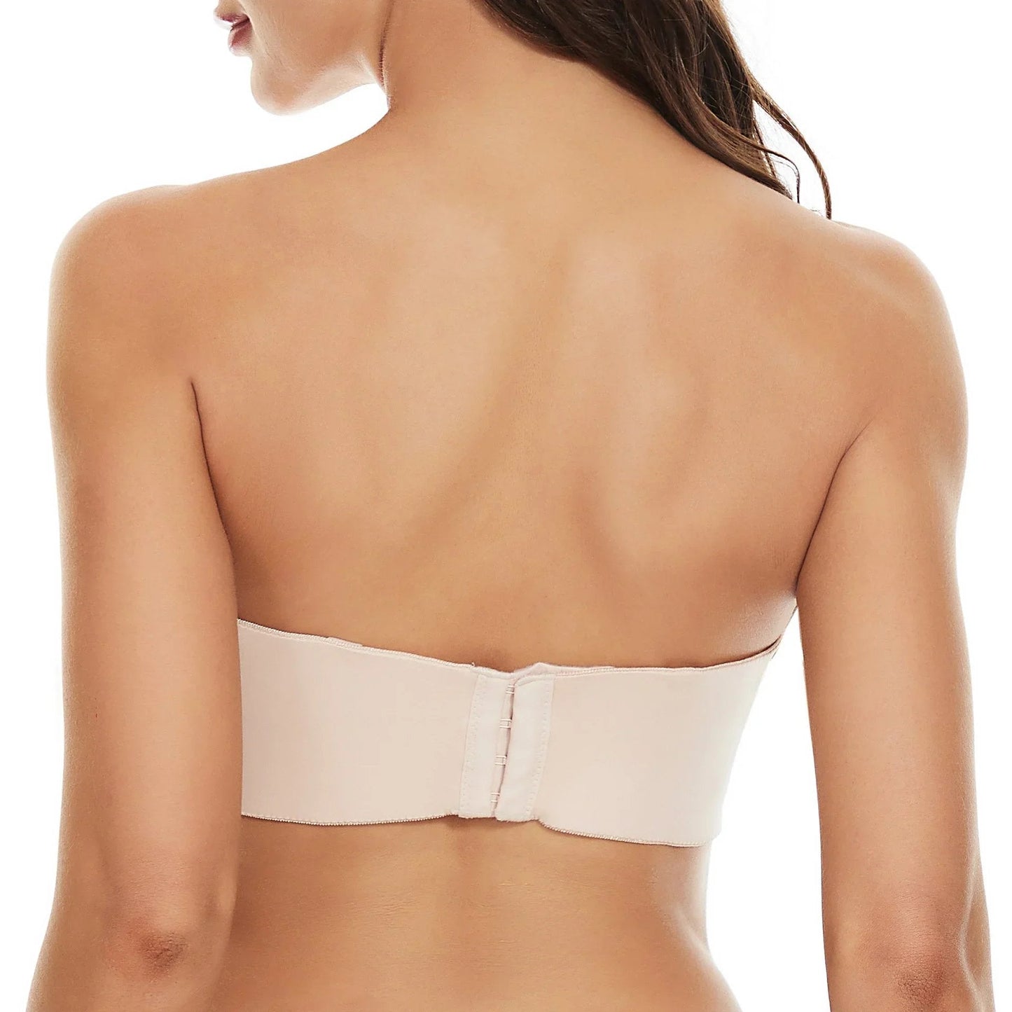 Non-slip bandeau bra with full support