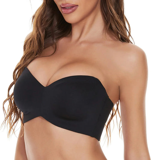 Non-slip bandeau bra with full support