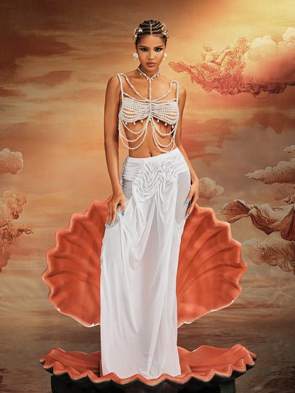 Akbar Pearl Fringe Bralette
