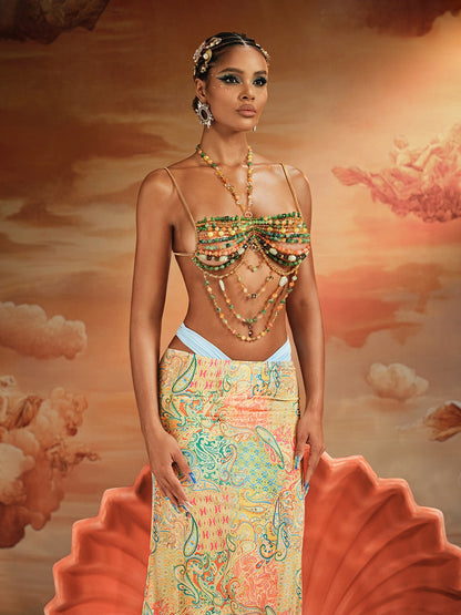 Akshay Gemstone Beaded Bralette