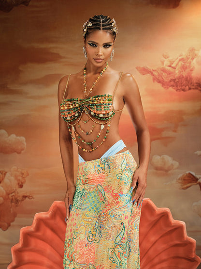 Akshay Gemstone Beaded Bralette