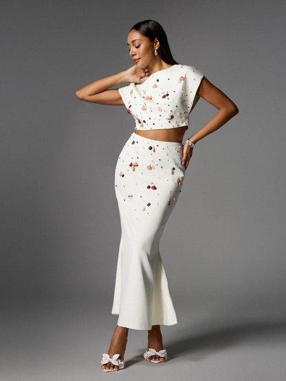 Alaura Seashell Pearl Skirt Set
