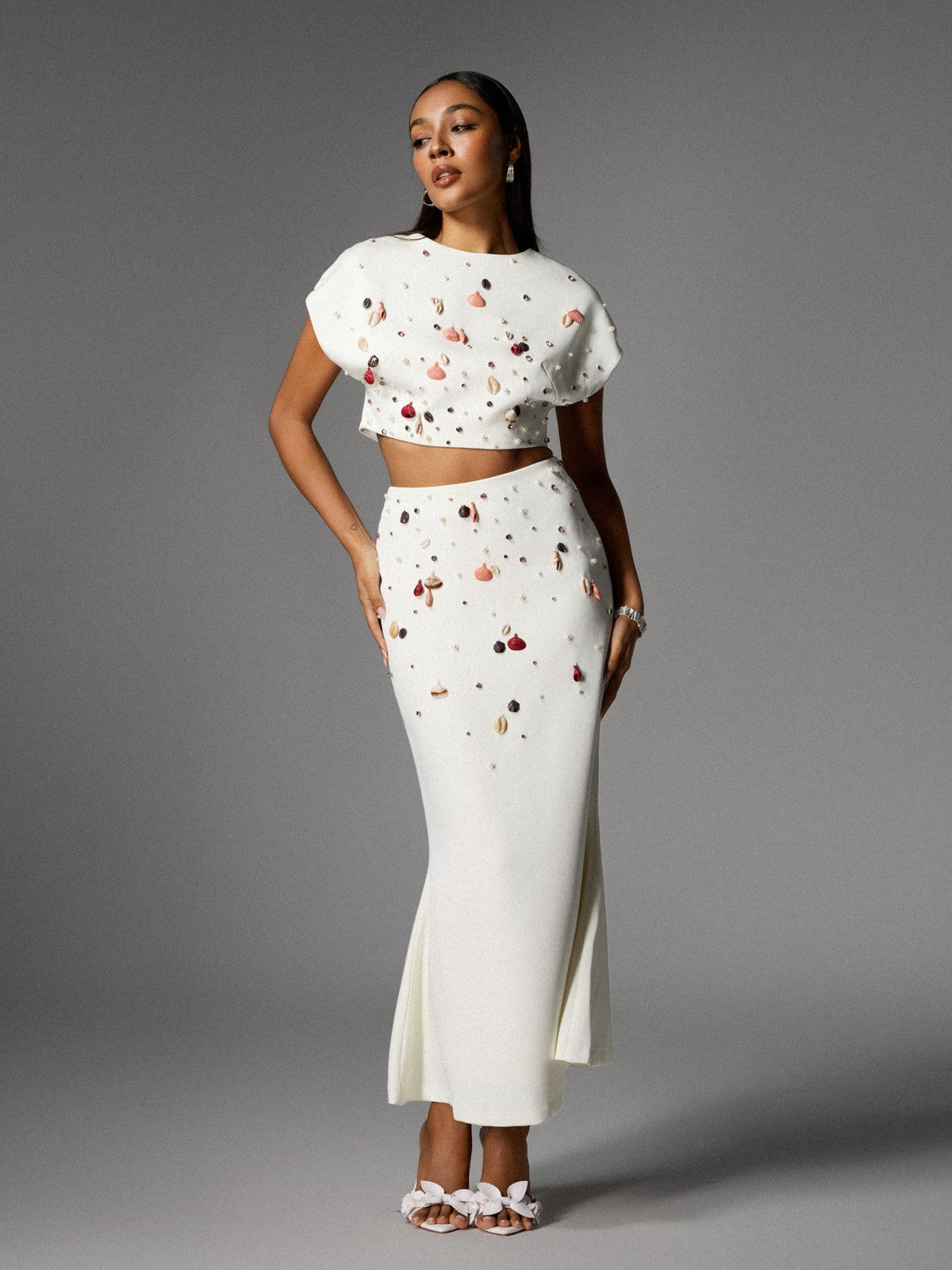 Alaura Seashell Pearl Skirt Set