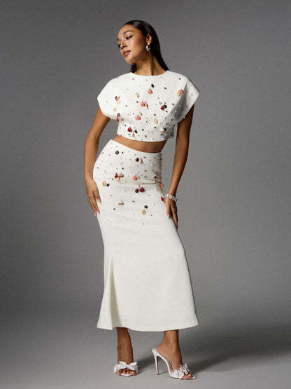 Alaura Seashell Pearl Skirt Set