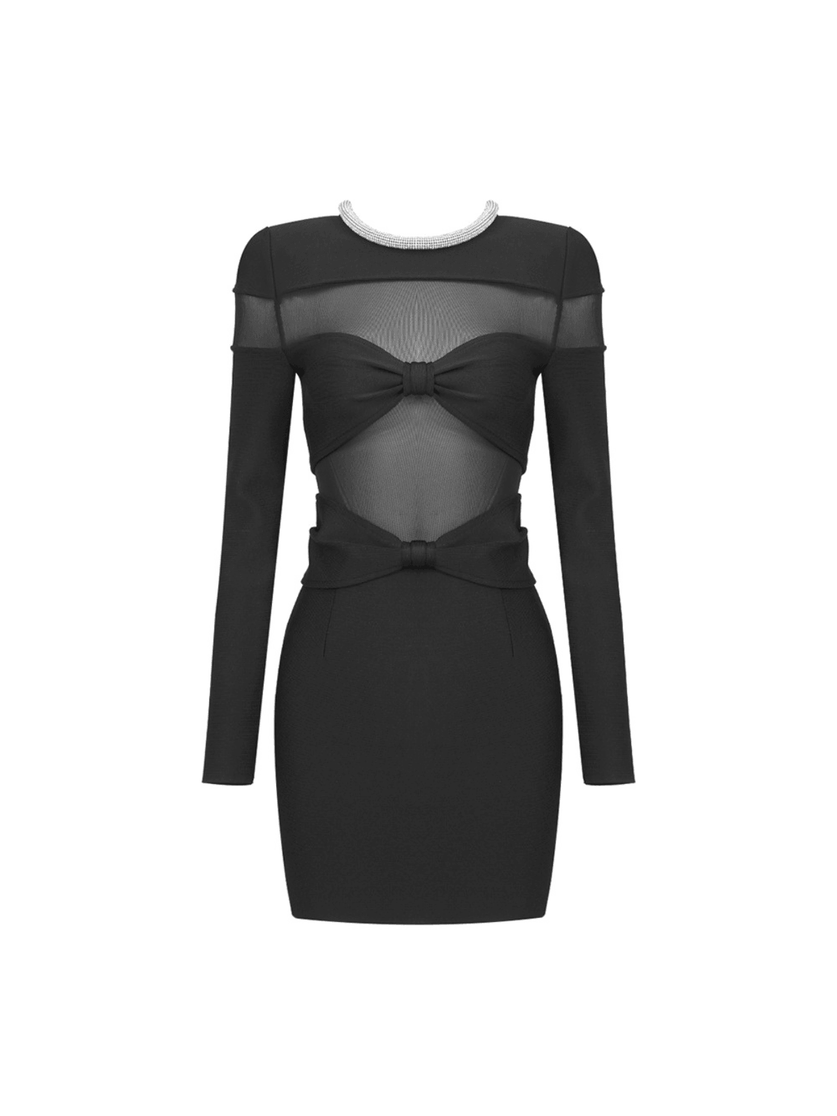 Arley Long Sleeve Crystal Mini Dress