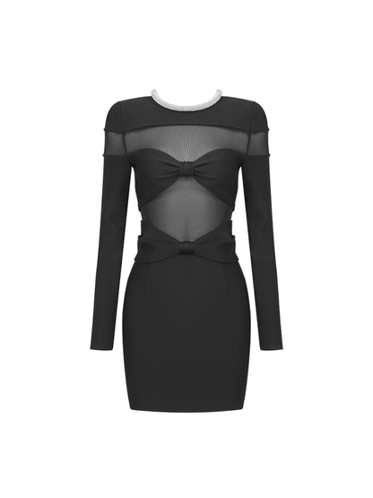 Arley Long Sleeve Crystal Mini Dress