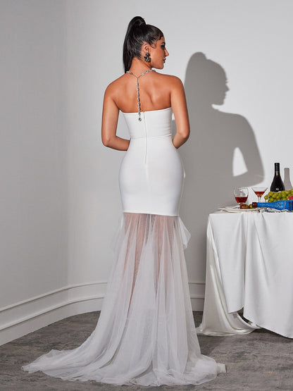 Attica Flower Crystal Bandage Dress