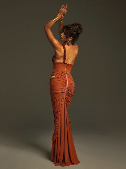 Barron Twisted Cutout Skirt Set