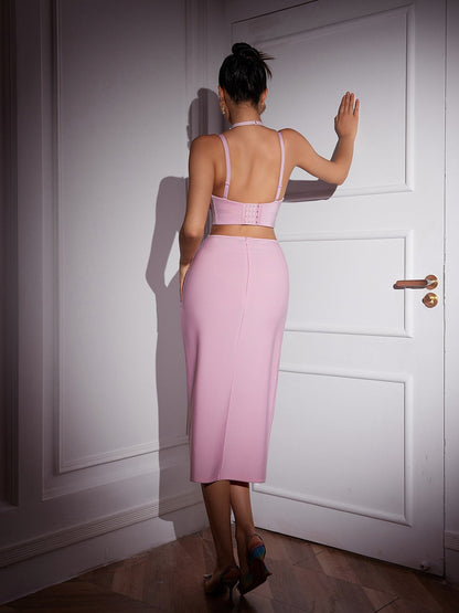 Bevverly Flower Pearl Skirt Set