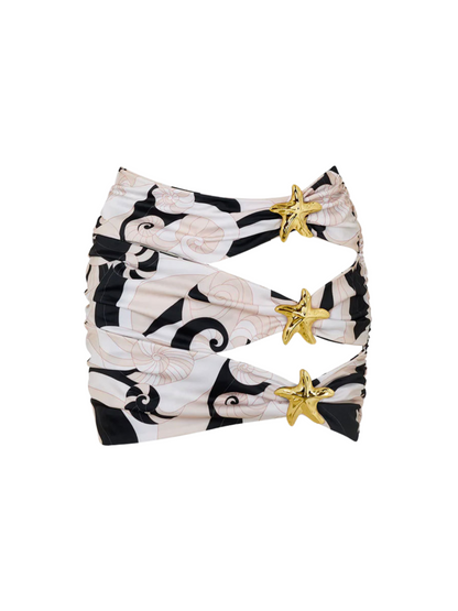 Bhavya Starfish Swimwear Two Piece Set In White