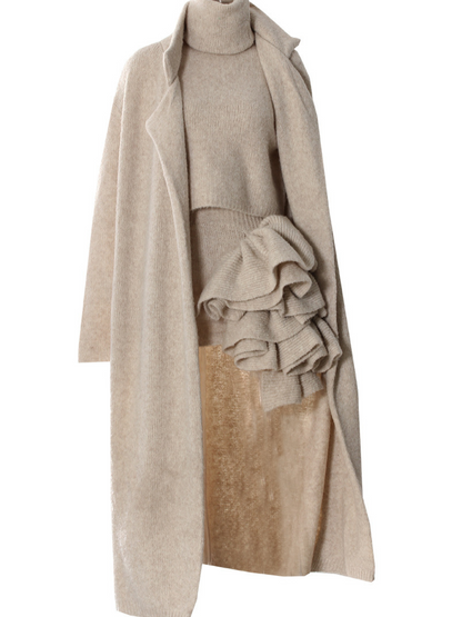 Blamey Ruched Flower Knitted Skirt Set