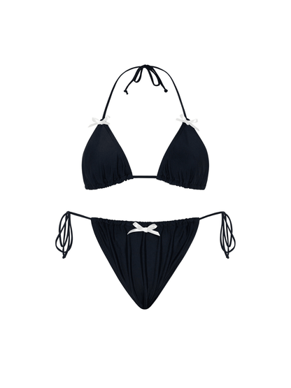 Brako Bow Bikini Two Piece Set In Black