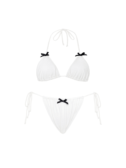 Brako Bow Bikini Two Piece Set In White