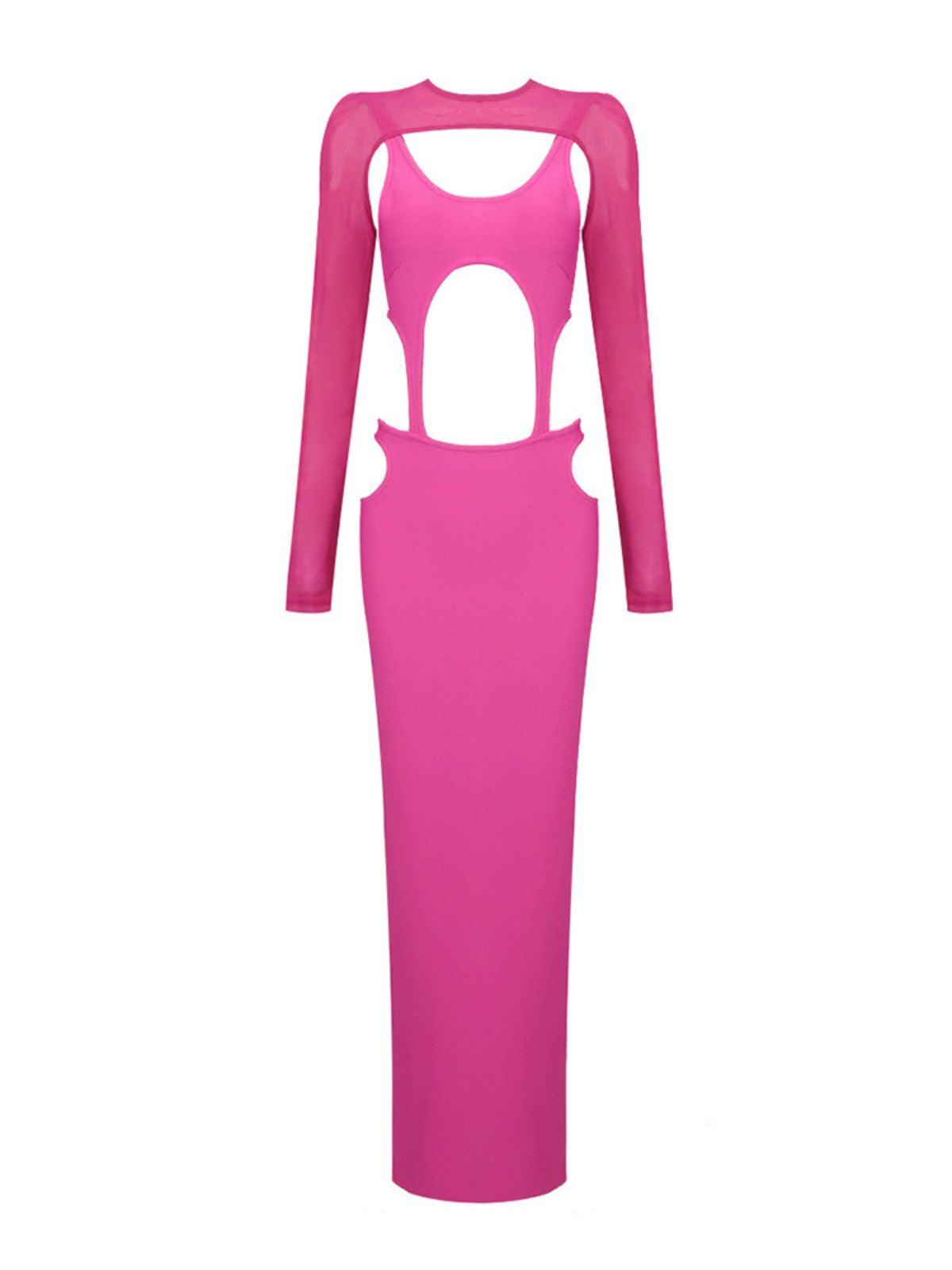 Bronwyn Long Sleeve Cutout Split Maxi Dress