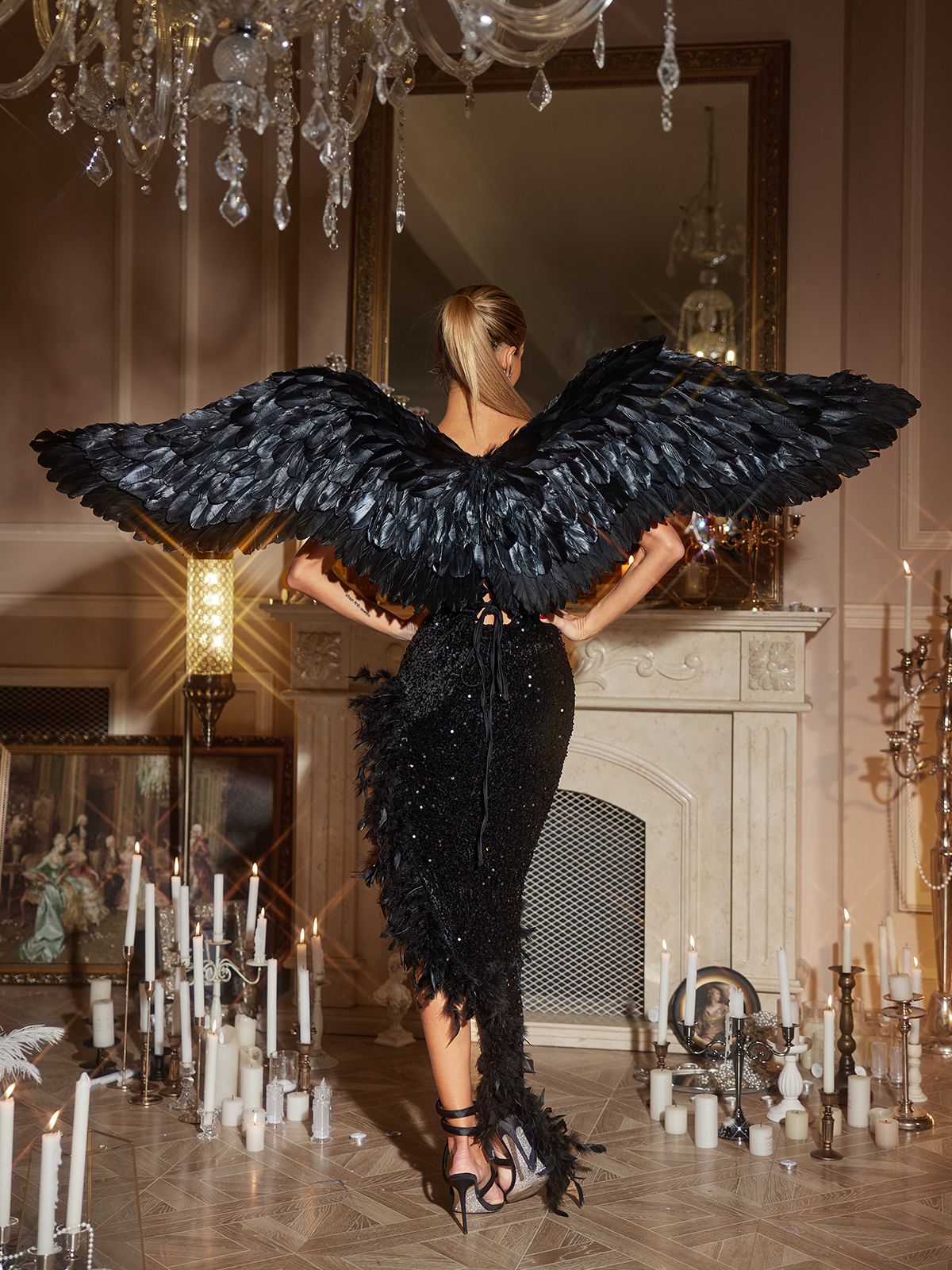 Brynhildr Angel Feather Wings In Black