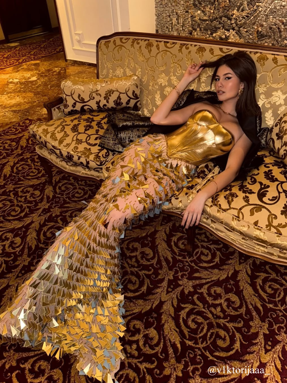 Buck Corset Acrylic Fringe Maxi Dress