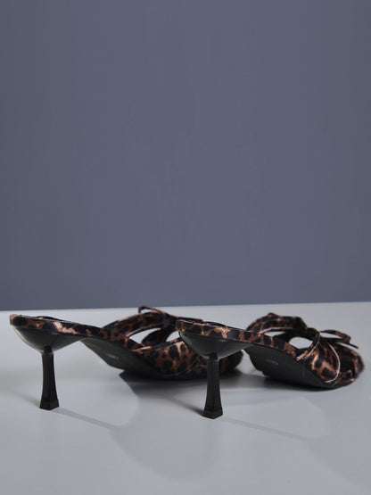 Cabau Bow Leopard Sandals
