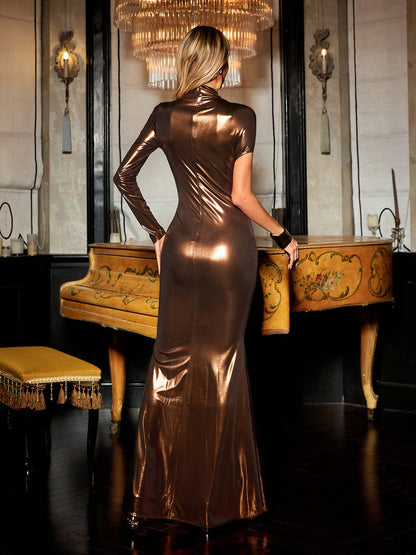 Cachi Cutout Metallic Maxi Dress