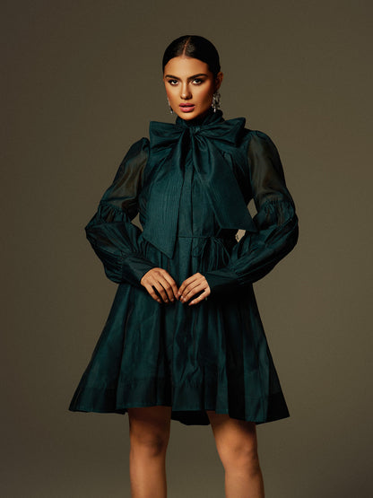 Caelan Long Sleeve Lace Up Mini Dress