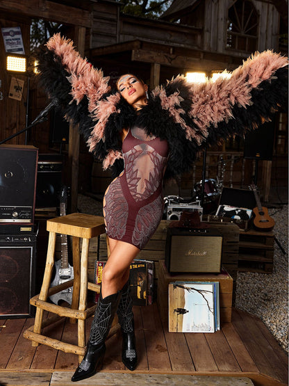 Caelzor Ruched Tulle Shrug