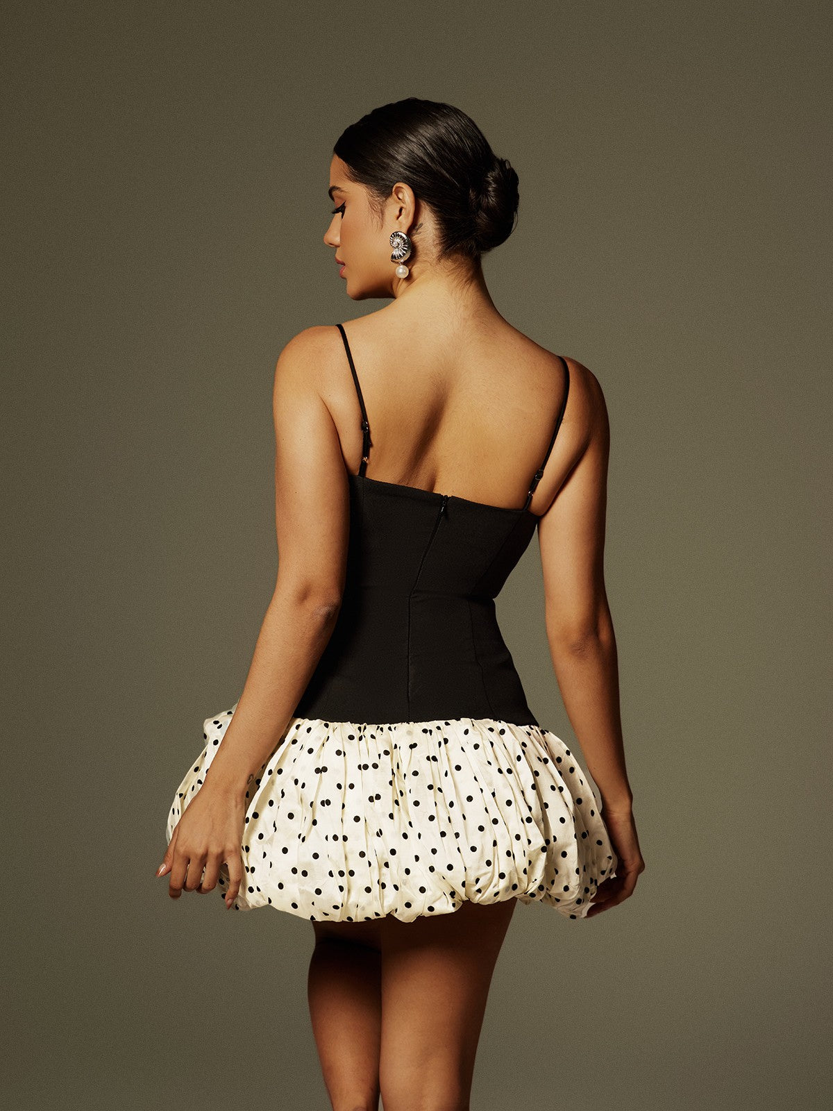 Carsie Spaghetti Dot Printed Mini Dress