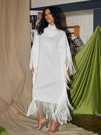 Ceridwen Cricross Fringe Kaftan Dress