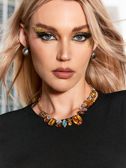 Craco Crystal Embellished Necklace In Yellow